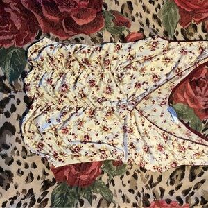 Cream Sleeveless Ruched Bodysuit with Wrap Style